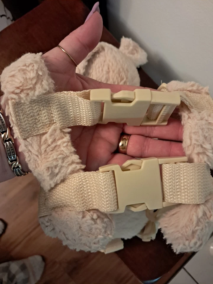 Arnês de segurança de pelúcia para filhotes de cachorro coleira infantil 2 em 1 amigo fofo macio - Imagem 2 de 4