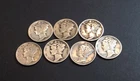 Lot of 7 - Mercury Head Dimes 1935, 36, 37, 38, 40, 41, 42 - 90% Silver,  (#4-A)
