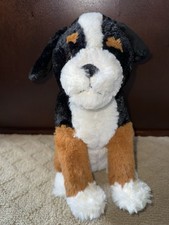 Cuddle Mates Dog Plush Black Brown White Brown Stuffed Animal Toy EUC rare