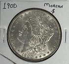 1900 Morgan Dollar : AU +