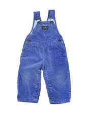 Vintage 90s Osh Kosh B gosh Corduroy Vestbak Overalls 18M Purple Floral Pattern