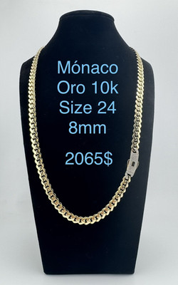 10k gold Monaco chain, size 24, 8mm thick