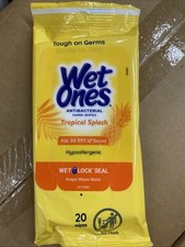 Lot Of 3 - Wet Ones Wipes Anti/Bacterial Tropical Splash 20 Ct Each Exp 7/2026