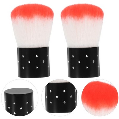  2 Pcs Nageltauchpulver Pinsel Nägel Pinselset Nagelbürste Staubreinigungsbürste