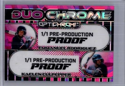 Emmanuel Rodriguez Kaelen Culpepper 2025 Leaf Baseball 1/1 Pre Production Proof