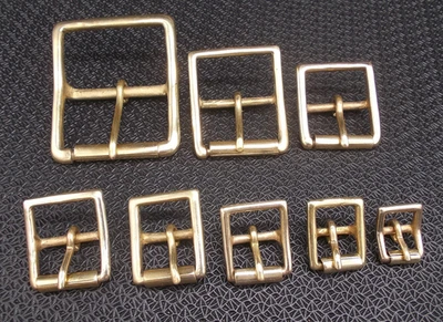 Solid Brass Military Full Roller Buckle Leathercraft 1/2" - 2" - 8 Sizes