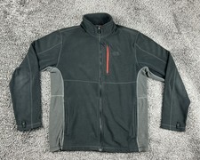 The North Face Polartec Fleece Jacket Mens Medium Full Zip Black Grey