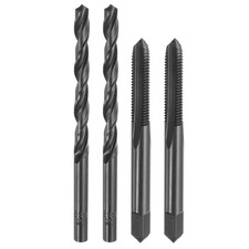 Image of 2pcs 1/4-28 UNF Straight Flute Thread Tap 2pcs 5.5mm Drill Bit Black Oxide Set