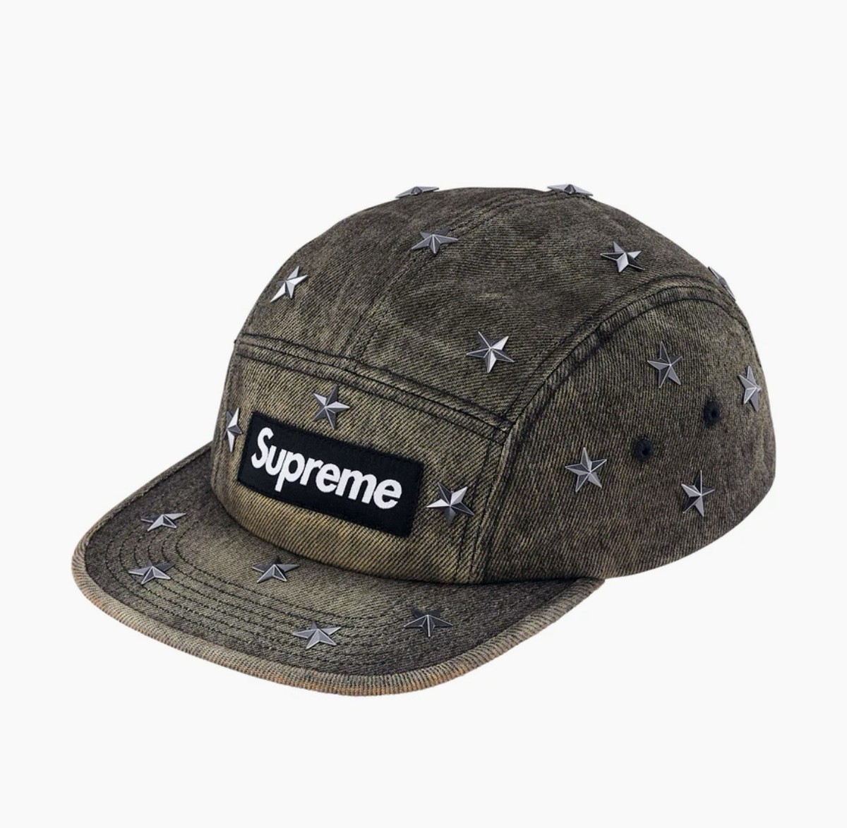 Supreme Stars Studded Denin Camp Cap 'Washed Black' SS26 NWT | eBay