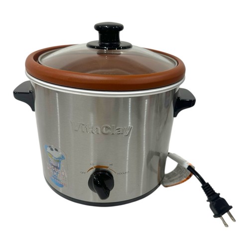 VitaClay VS7600-2C 2 qt. Silver Clay Yogurt Maker Slow Cooker Vita Clay ...