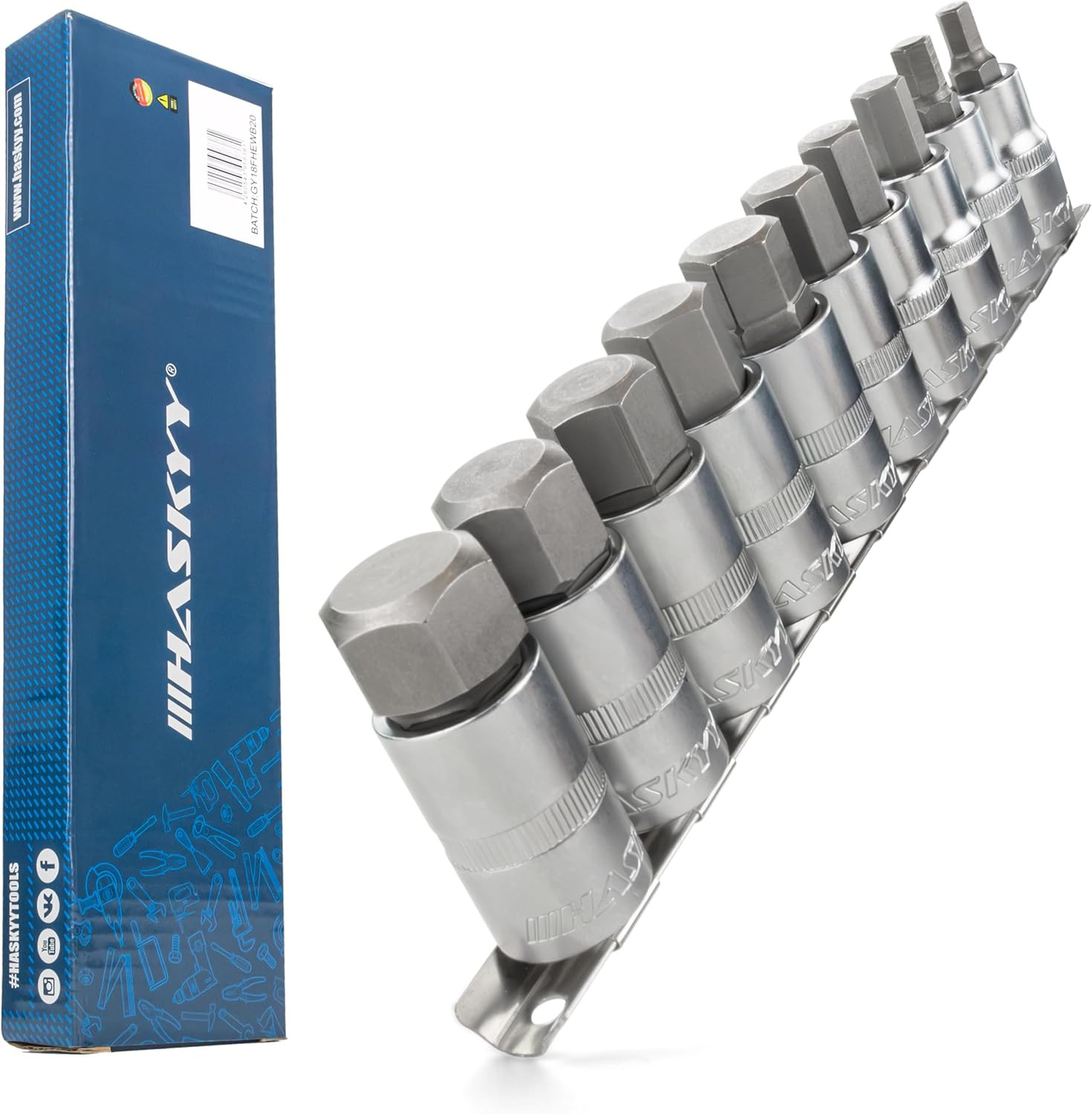 10 Dadi a Esagono Incassato I Dado a Esagono Incassato 1/2" I Set Di Chiavi Esag