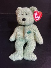     SHAMROCK    2000 Ty Beanie Babies Nubby Green Irish BEAR St. Patrick's MWMT 