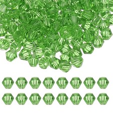6mm Bicone Crystal Beads, 200 Pcs Glass Faceted Spacer Bead, Grass Green