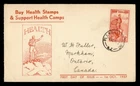 DR WHO 1937 NEW ZEALAND FDC HEALTH STAMP CACHET PLEASANT POINT M71496