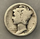 1931-D Mercury Dime - AG - About Good - 90% Silver