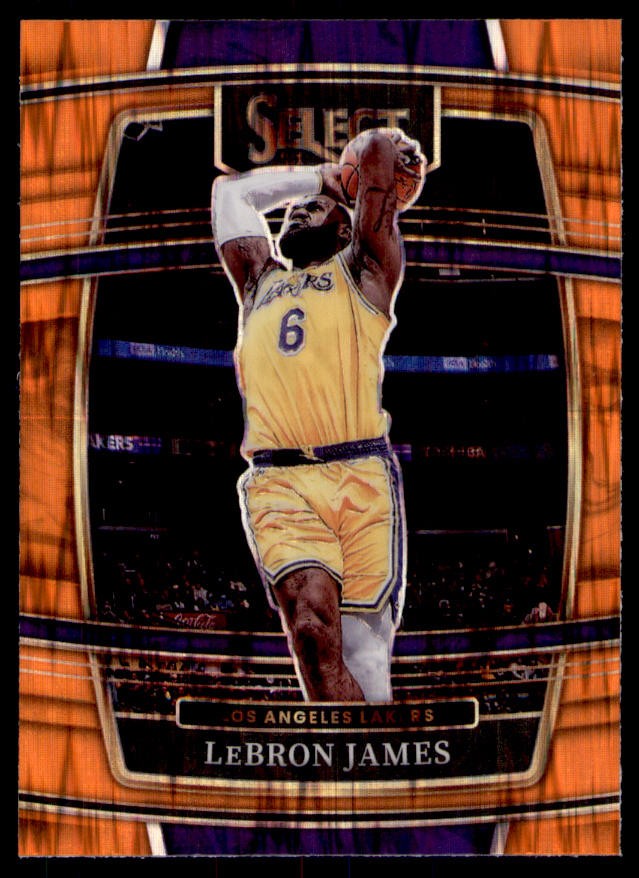 2021-22 Panini Select #100 LeBron James Orange Flash Prizms