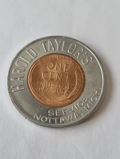 1954-D  Harold Taylors Nottawa Mi ENCASED LUCKY WHEAT PENNY CENT