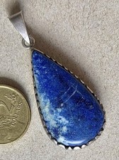 LAPIS LAZULI Necklace Pendant. Vintage Item - 925 Sterling Silver. Pendant Only.