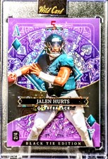 2026 Wild Card 5 Card Draw Black Tie - Jalen Hurts - Purple Sparkle Foil - 2/4