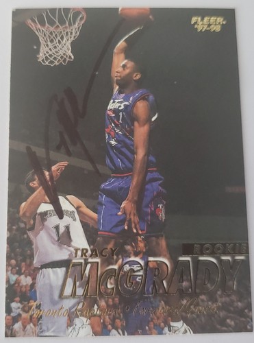 AUTOGRAPHED 1997-98 Fleer Tracy McGrady RC - Toronto Raptors AUTO Magic Rockets