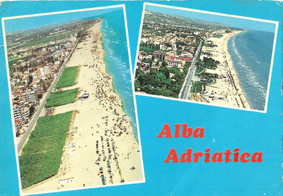 Vintage Postcard Alba Adriatica Italy Beach Scene Teramo 1975