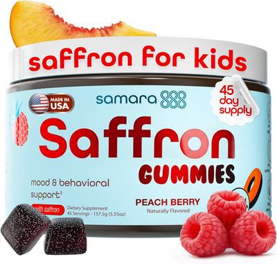 Saffron for Kids | Saffron Gummies for Kids Supports Happy Mood & Temper Control