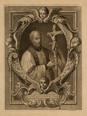 Antiker Portrait Meisterdruck - Francisco de Hieronymo aus Neapel - Faldoni - 1730