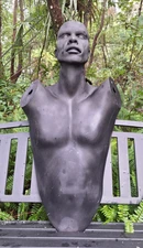 VINTAGE MANNEQUIN African American Black Male HEAD / TORSO Wall Mounted  RARE!