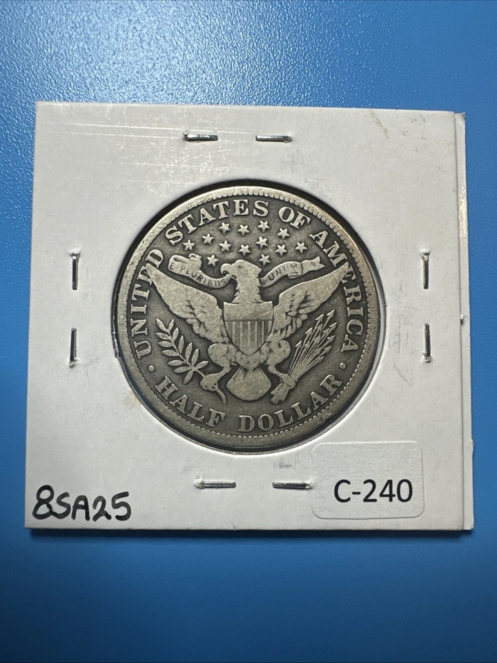 Серебряная монета номиналом 50 центов 1909 P с изображением Барбера красивая редкая монета США💥подлинная💥Без резерва💥c-240 - Изображение 2 из 2