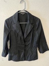 Express Women's Spring/Summer Size 6 Casual Blazer Jacket Black 3/4" Sleeves