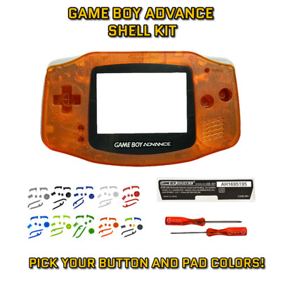 GBA Nintendo Game Boy Advance CLEAR ORANGE Replacement Housing