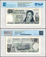Argentina 5 Pesos, 1974-1976 ND, P-294a.1, UNC, Authenticated