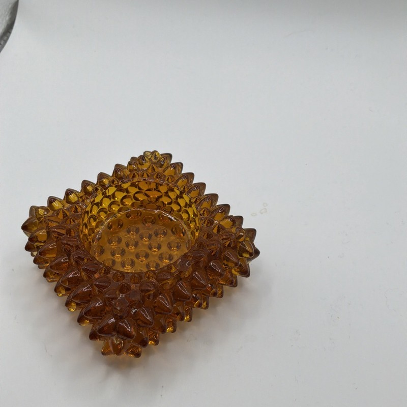 Fenton Square Amber Hobnail Glass