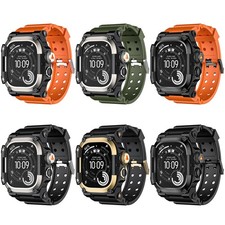 Sport Silicone Band with Metal Watch Case for Apple Watch Ultra 3 2 1 49mm