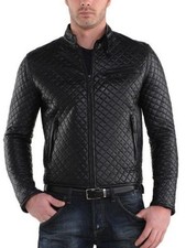 New Mens Leather Jacket real lambskin coat biker motorcycle racer cafe Slim M793