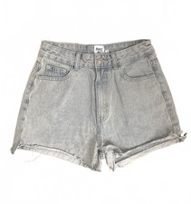 Princess Polly Light Wash Denim Cutoff High Rise Jean Shorts Size 6