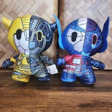 Lot of 2 Transformers 7" Optimus Prime  Bumblebee Action Figure Plush Stuffed