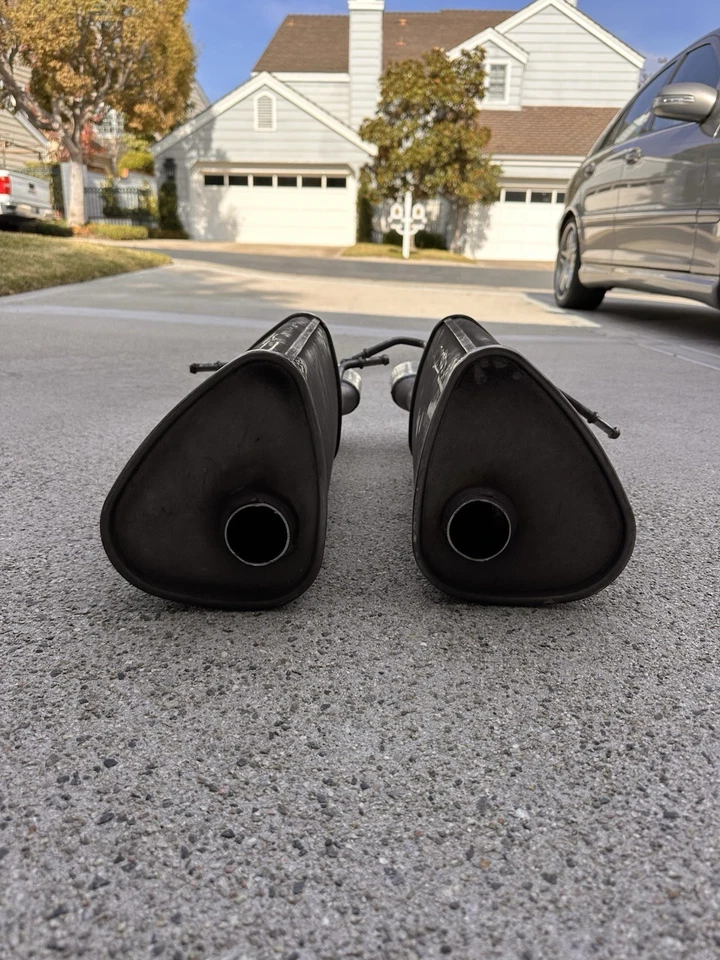 03-06 MERCEDES C55 AMG LEFT & RIGHT MUFFLERS MUFFLER EXHAUST WITH TIPS PAIR OEM - Image 2 of 3