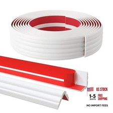 20FT Flexible Wall Corner Protector Moulding Trim, Peel and 1.6in x 20ft White