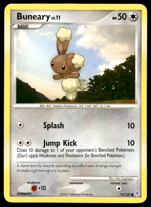 Pokemon Diamond and Pearl #73/130 Buneary Common