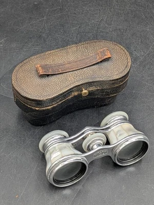 Vintage Deraisme Paris Opera Glasses- Mother Of Pearl- With Case - Image 1 of 4