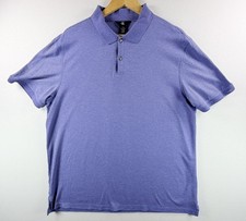 Calvin Klein Men  s Polo Short Sleeve Cotton Shirt Indigo Blue Striped Size Large