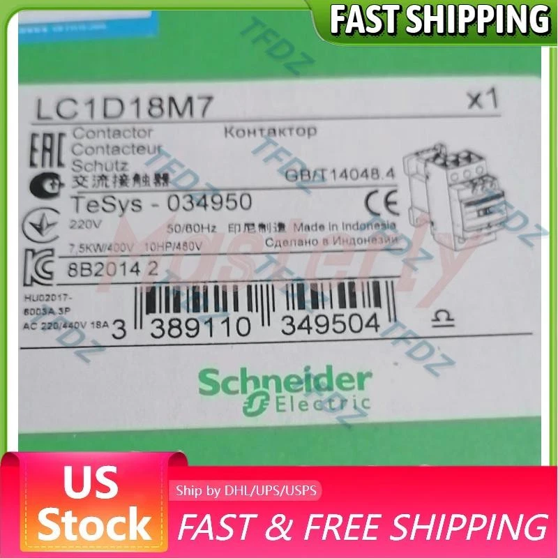 1 PCS LC1D18M7 Brand New Schneider LC1D18M7 220VAC Contactor LC1D Fast SHIPPING