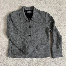 Harold’s Blazer Womens 14 Button Down Lined Pockets Wool Blend Dark Academia