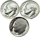 1978 P D S Roosevelt Dime PDS Year Set BU & Proof Lot of 3 Coins