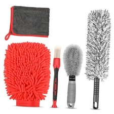  5PCS Detailing Brush Set, Car Detailing Kit for Cleaning Wheel Tire, Car Wash 