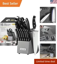 Knife Sets,German Stainless Steel Kitchen Knife Block Set with Built-in Sharp...