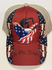 WE THE PEOPLE USA PATRIOTIC EAGLE HAT CAP KHAKI One Size Strapback Unisex