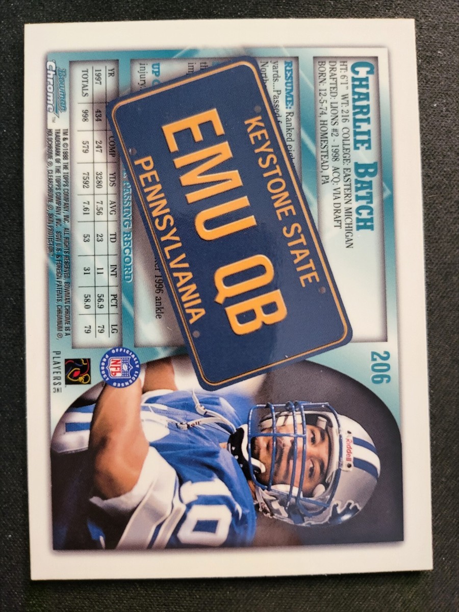1998 Bowman Chrome Charlie Batch RC INTERSTATE Card #206 - Lions