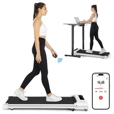 2in1 Electric Treadmill Under Desk Treadmill Walking Pad with Bluetooth & Remote